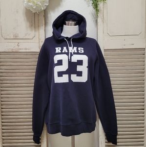 Rams 23 navy blue hoodie sweater large